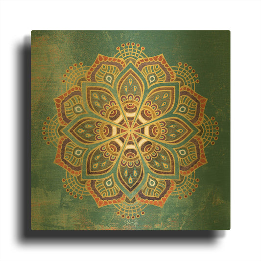 'Boho Medallion I' By Marla Rae Gold Metal Wall Art