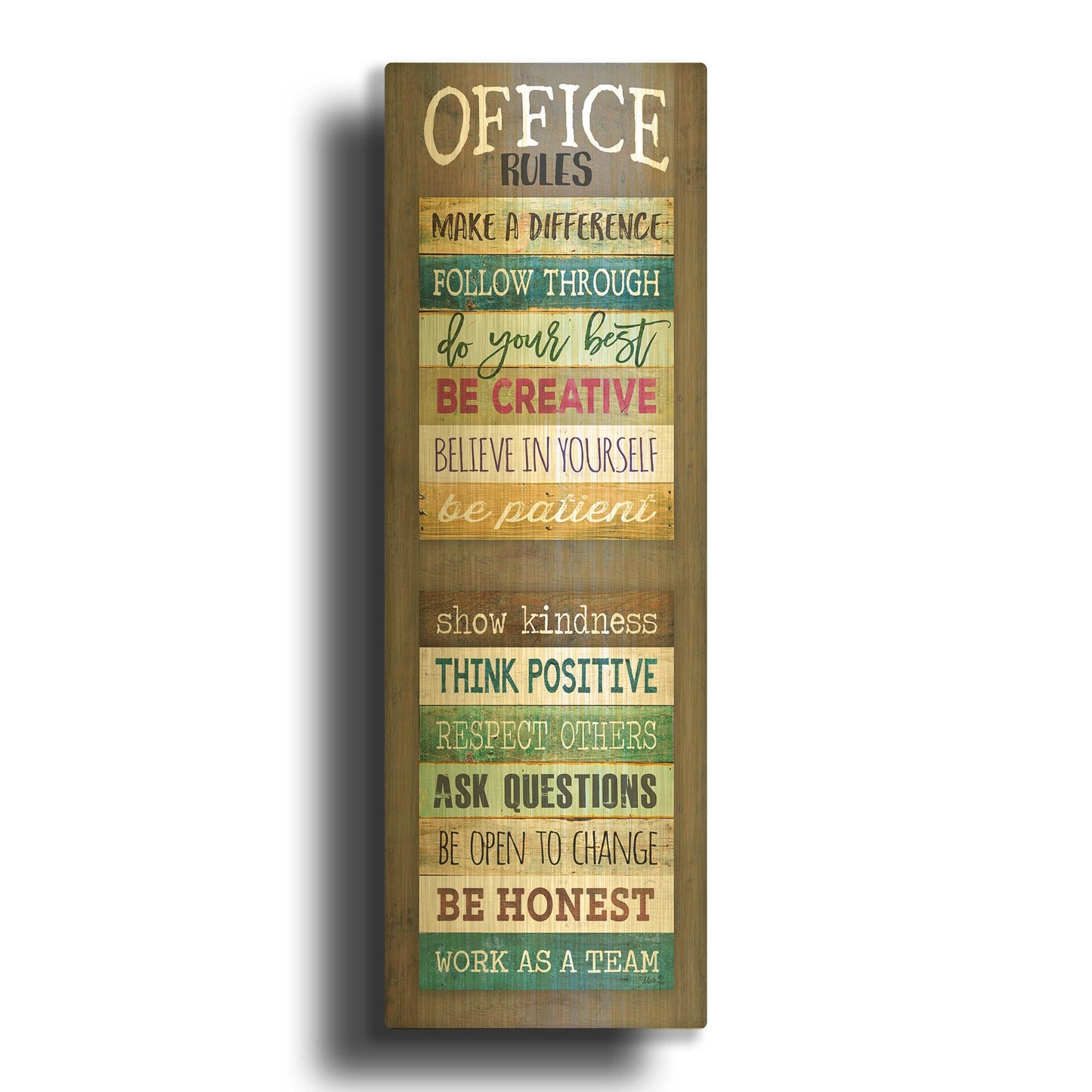 'Office Rules' By Marla Rae Gold Metal Wall Art