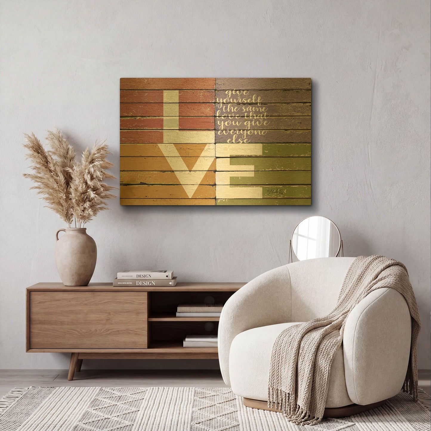 'Give Yourself the Same Love' By Marla Rae Gold Metal Wall Art