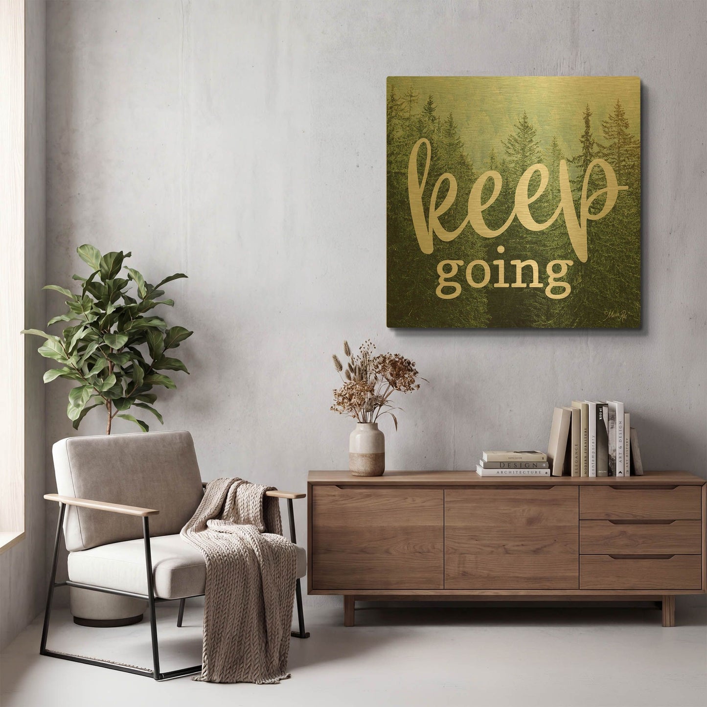 'Keep Going' By Marla Rae Gold Metal Wall Art