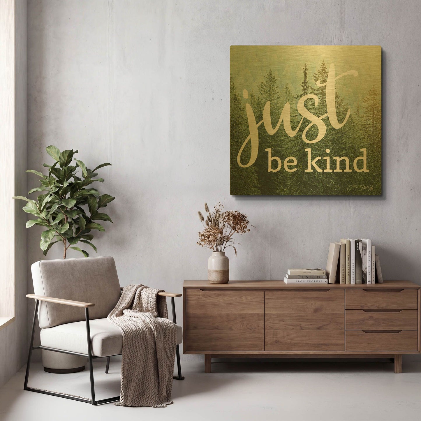 'Just Be Kind' By Marla Rae Gold Metal Wall Art