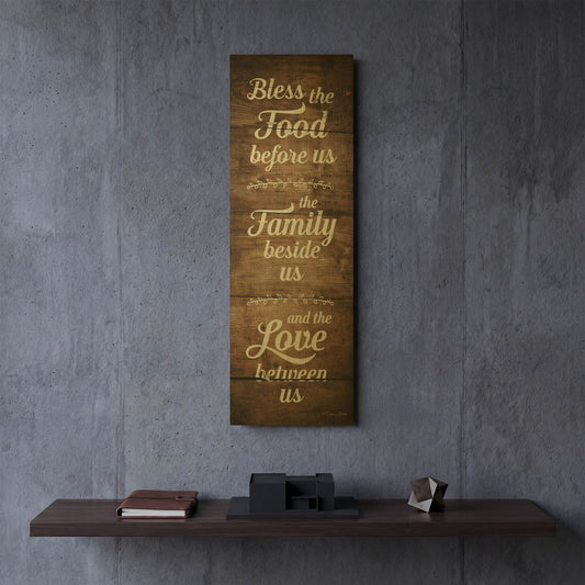 'Bless the Food Before Us' By Susan Ball Gold Metal Wall Art