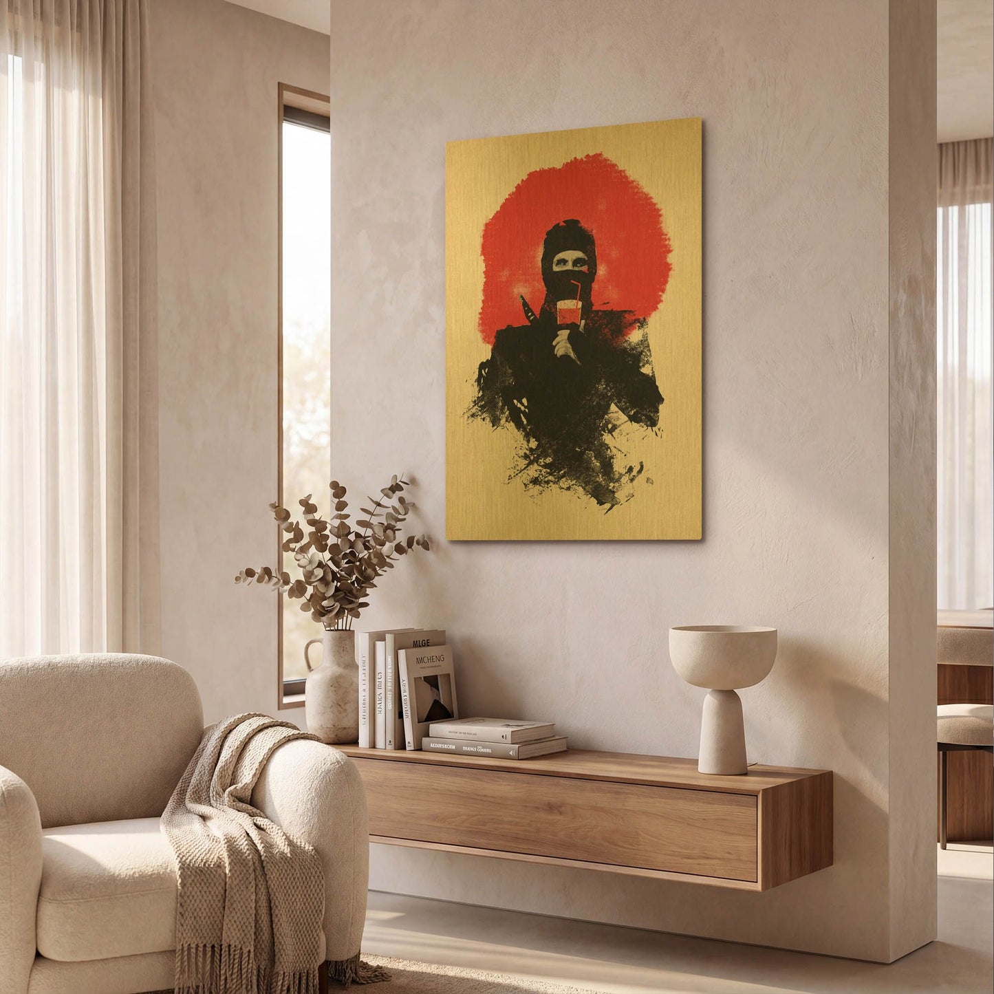 'American Ninja' By Robert Farkas Gold Metal Wall Art