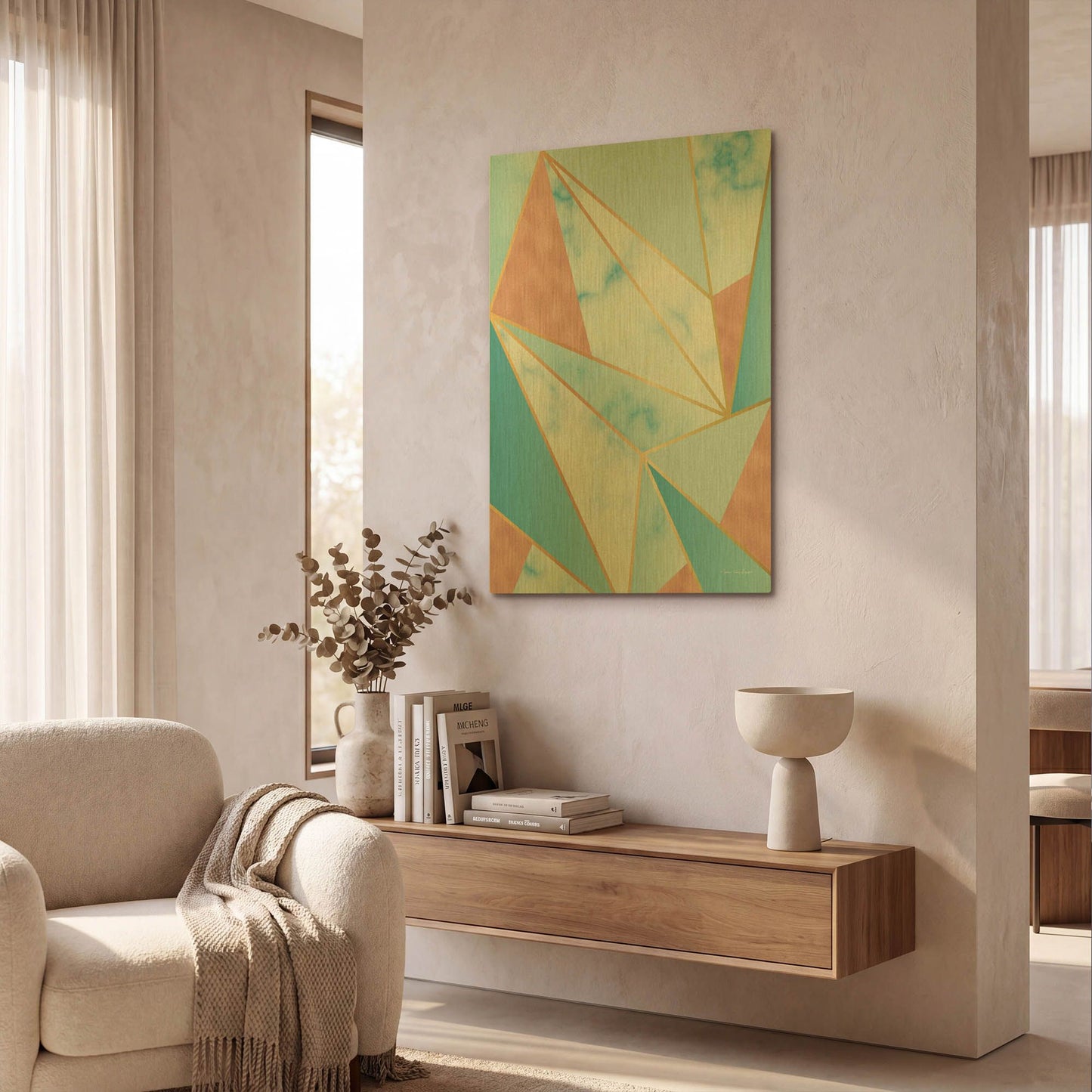 'Geometric Sky' By Seven Trees Design Gold Metal Wall Art