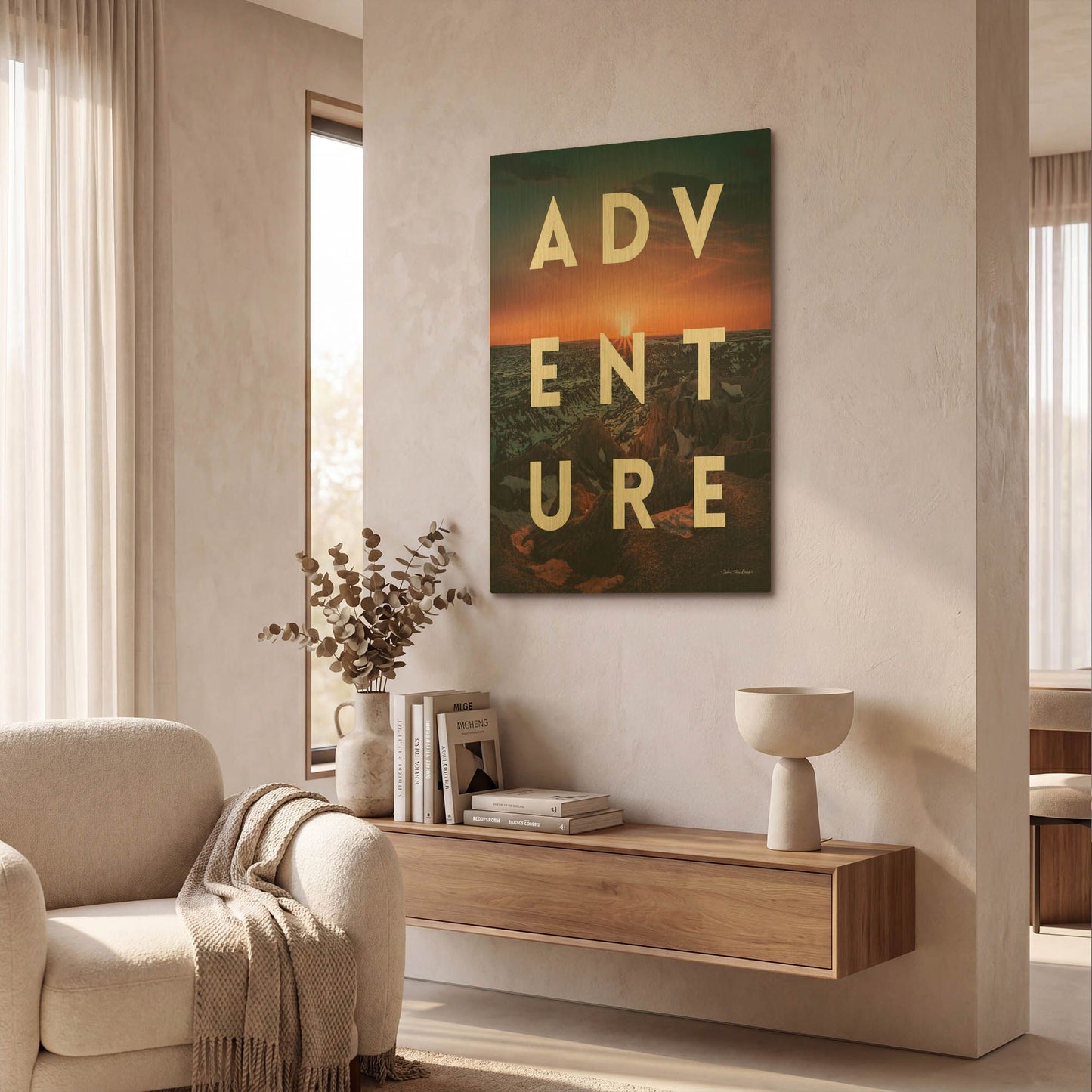 'Adventure Landscape' By Seven Trees Design Gold Metal Wall Art
