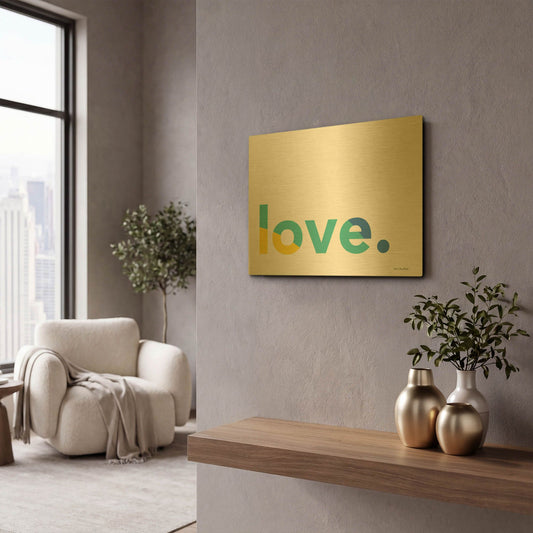'Love' By Seven Trees Design Gold Metal Wall Art