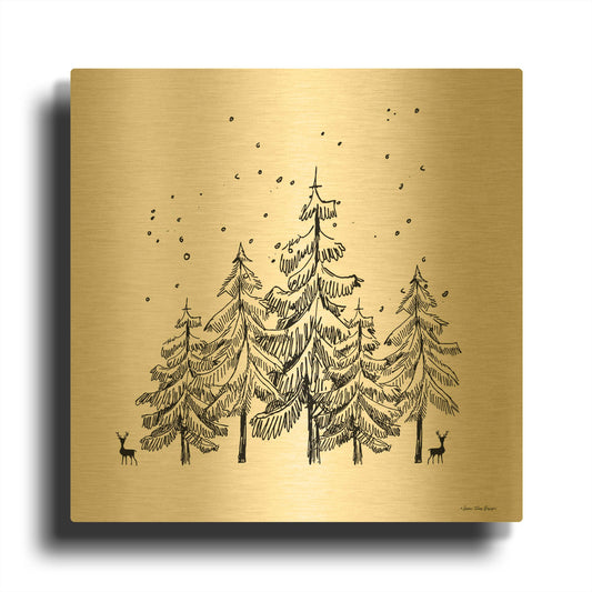 'Winter Time' By Seven Trees Design Gold Metal Wall Art