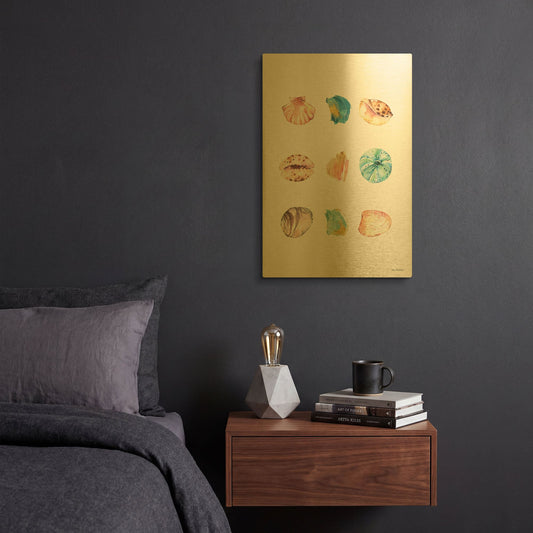 'Sea and Brush Strokes II' By Seven Trees Design Gold Metal Wall Art