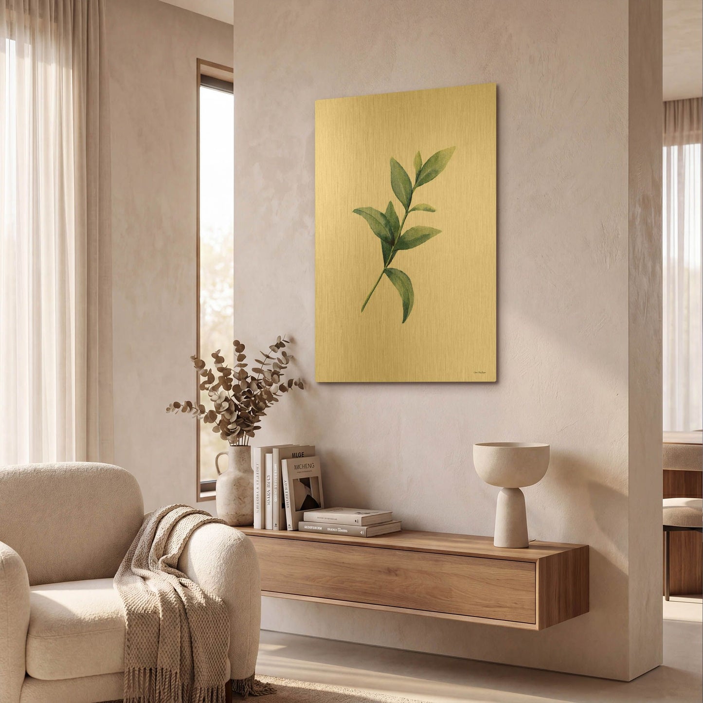 'Eucalyptus III' By Seven Trees Design Gold Metal Wall Art