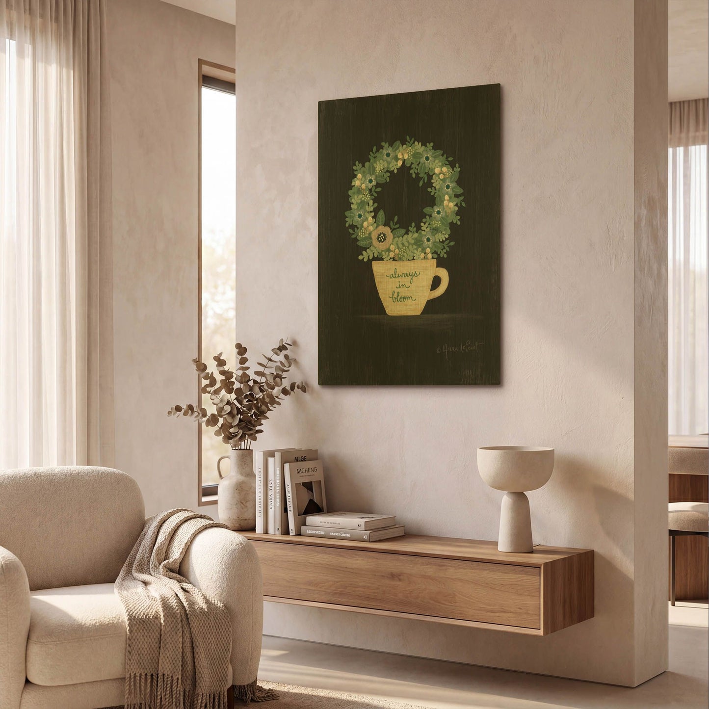 'Always in Bloom' By Annie LaPoint Gold Metal Wall Art