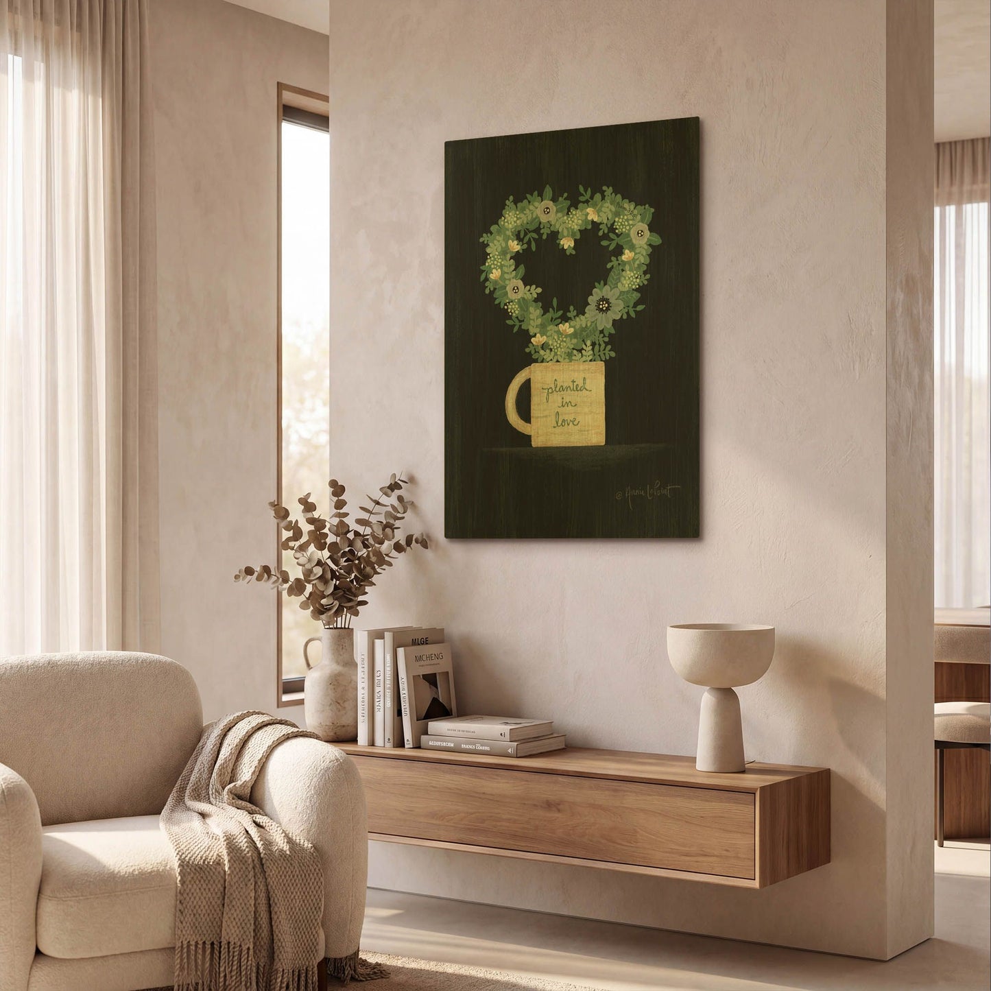 'Planted in Love' By Annie LaPoint Gold Metal Wall Art
