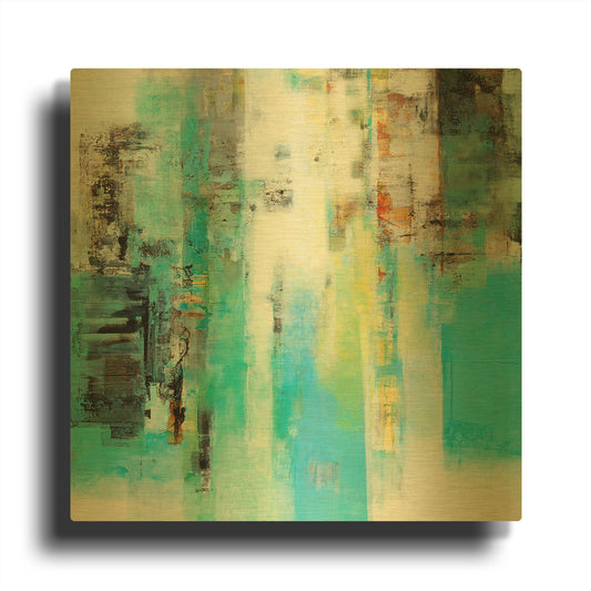 'Serie Caminos #22' By Ines Benedicto Gold Metal Wall Art