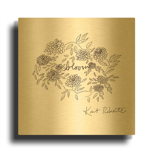 'Bloom, Bloom, Bloom' By Kait Roberts Gold Metal Wall Art