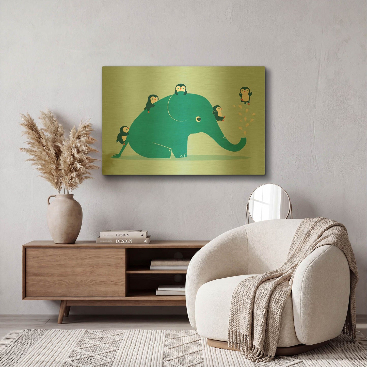 'Waterslide' By Jay Fleck Gold Metal Wall Art
