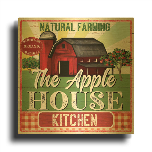 'The Apple House Kitchen' By Mollie B Art Gold Metal Wall Art