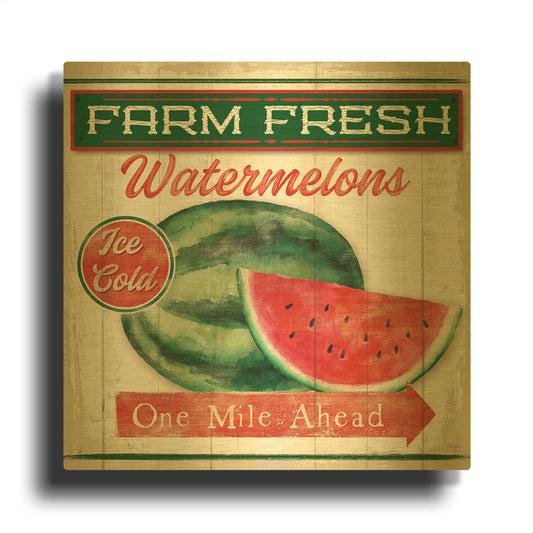 'Watermelon Farm' By Mollie B Art Gold Metal Wall Art