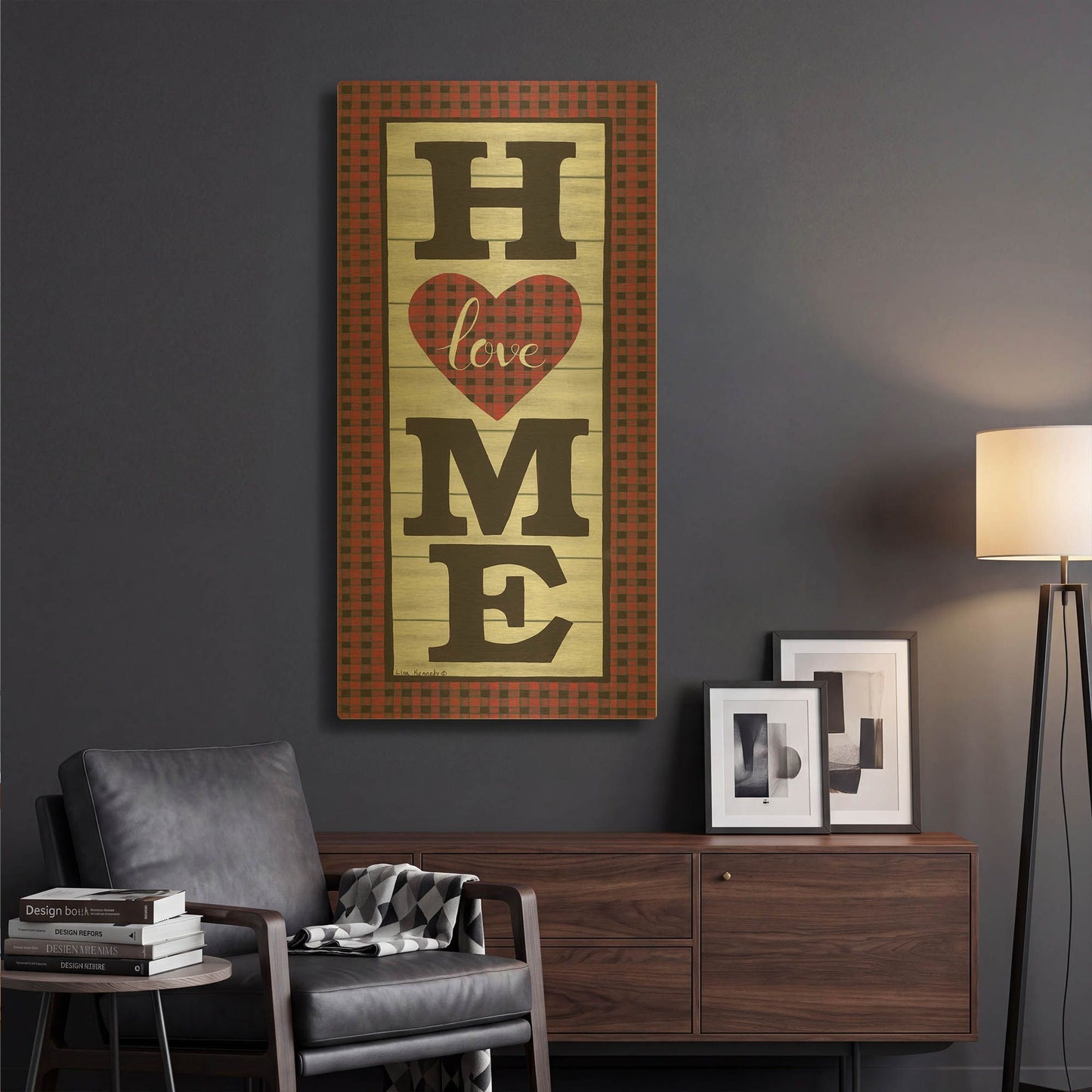 'Love Home' By Lisa Kennedy Gold Metal Wall Art