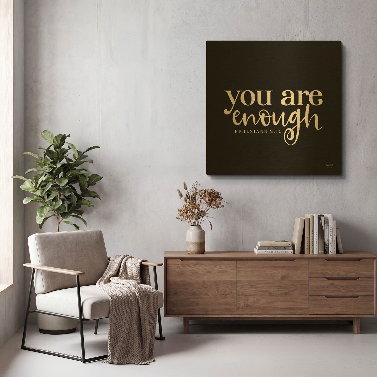 'You Are Enough' By Lux + Me Gold Metal Wall Art