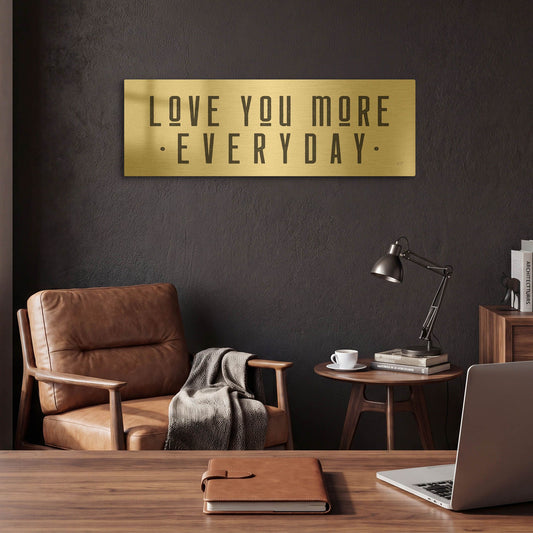 'Love You More' By Lux + Me Gold Metal Wall Art