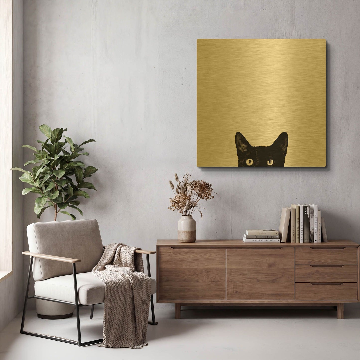 'Curiosity' By Jon Bertelli Gold Metal Wall Art