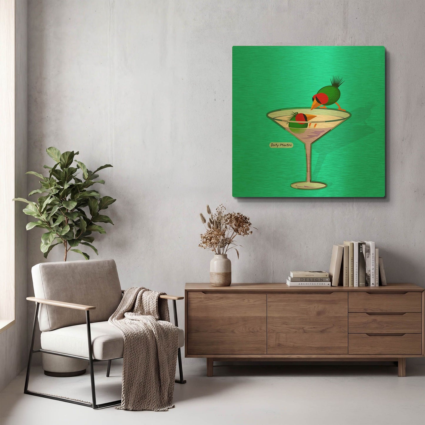 'Dirty Martini' By Chuck Wimmer Gold Metal Wall Art