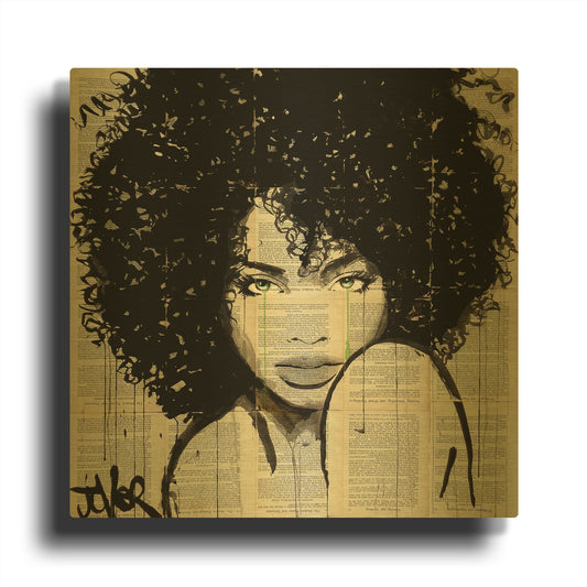 'Angel' By Loui Jover Gold Metal Wall Art