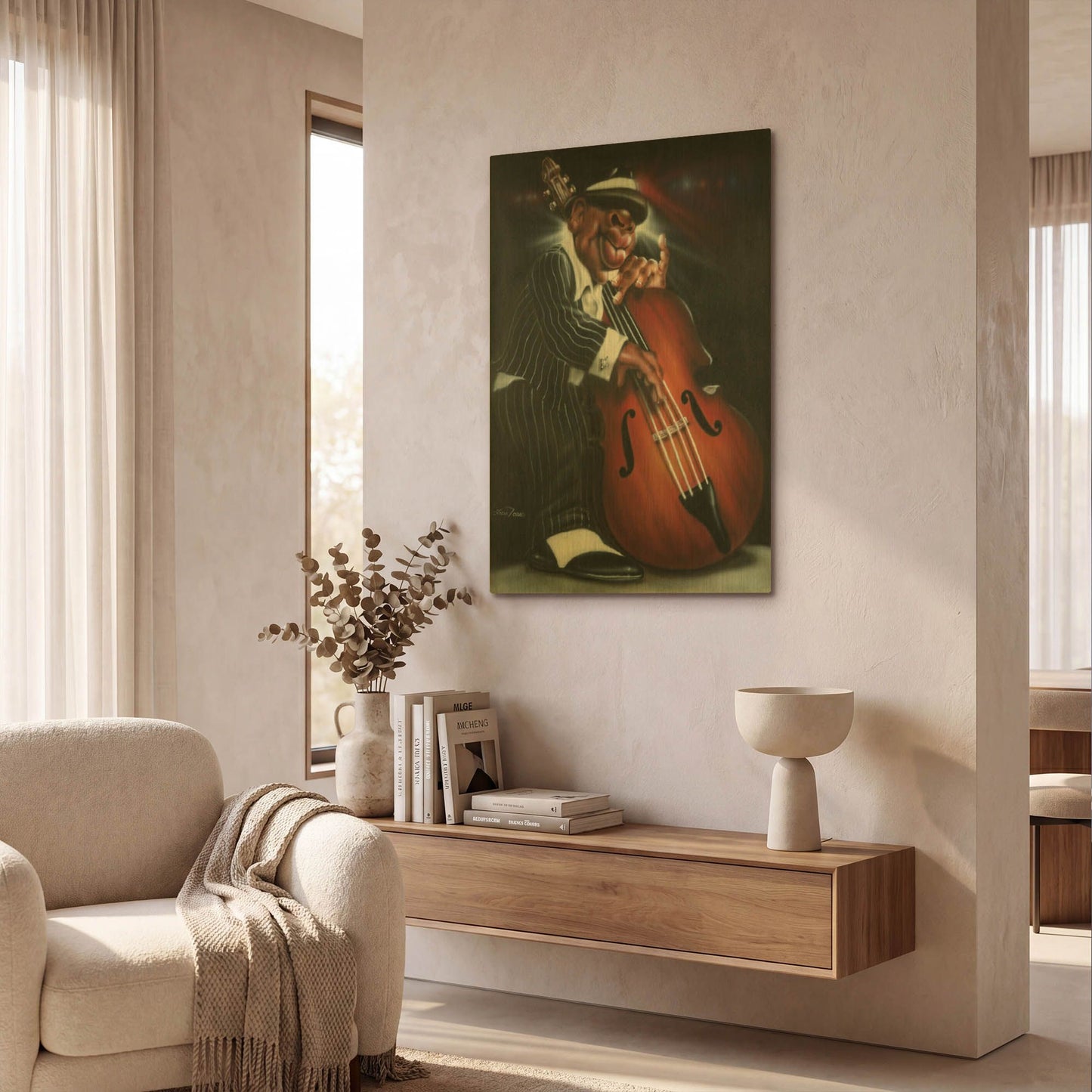 'Jazzman D' By Leonard Jones Gold Metal Wall Art