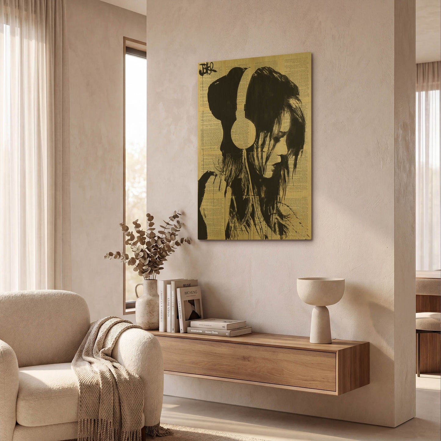 'Melodies Solace' By Loui Jover Gold Metal Wall Art