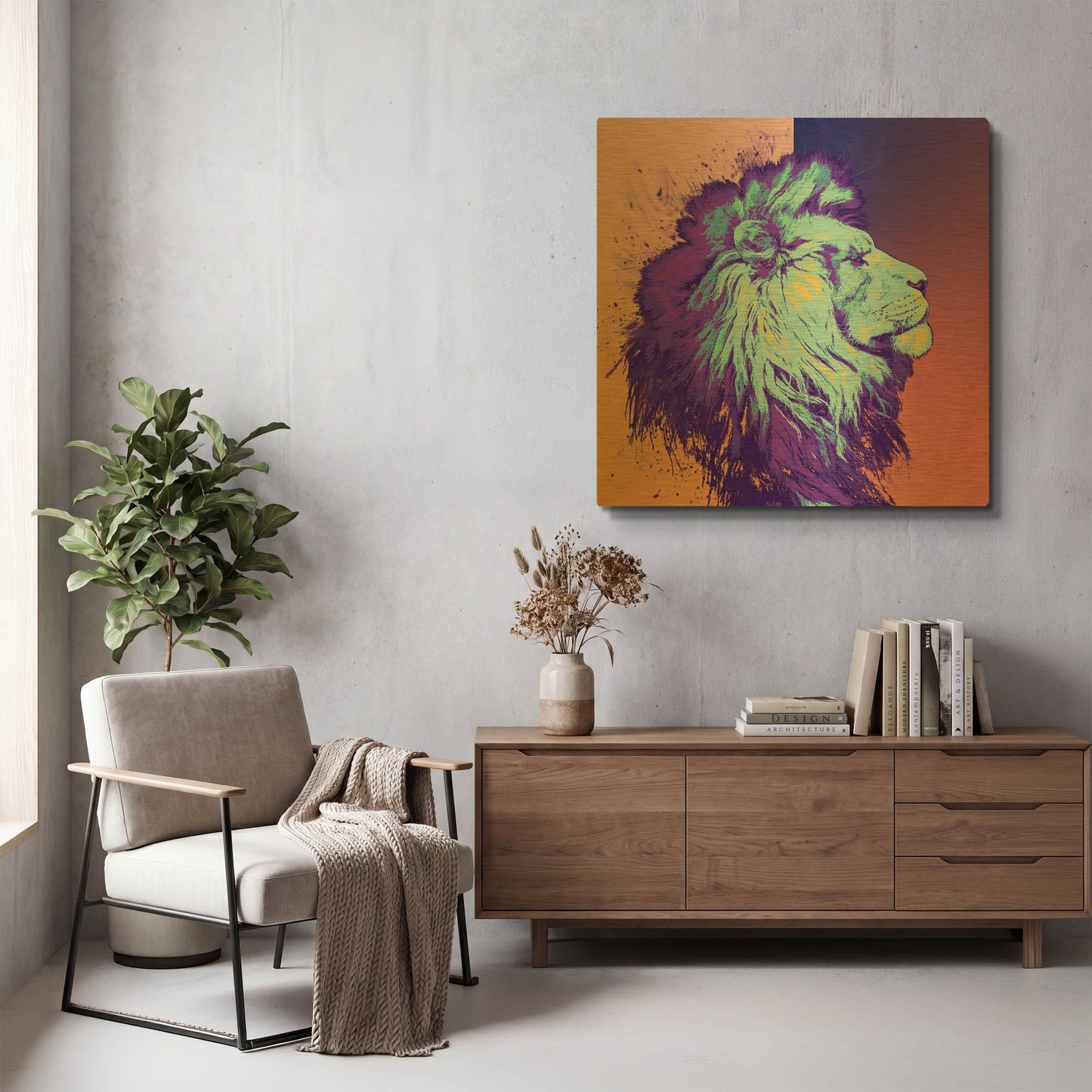 'A Lion' By LUXE Gold Metal Wall Art