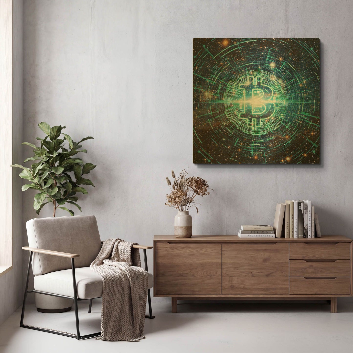 'Cyber Bitcoin' By LUXE Gold Metal Wall Art