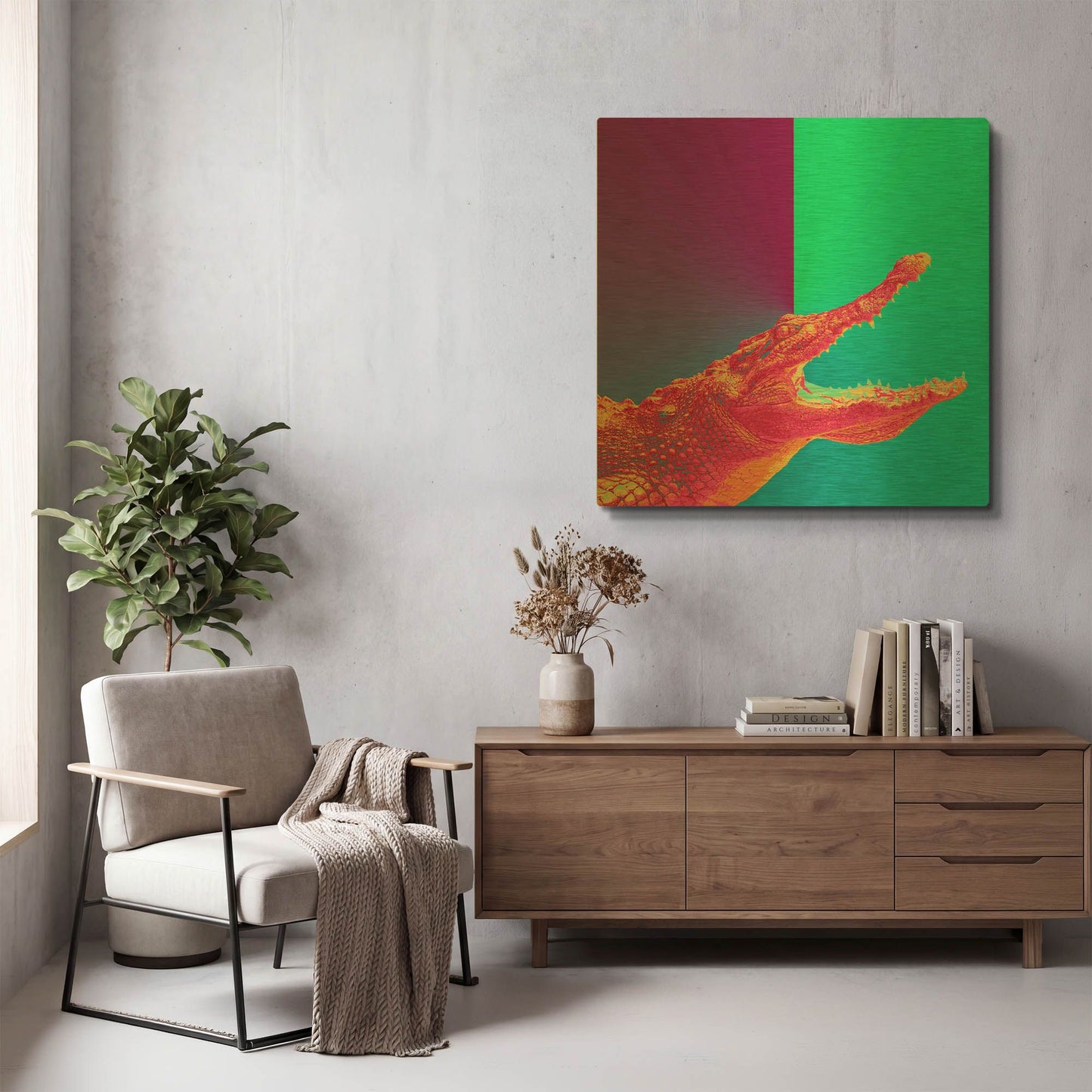 'Alligator Crush,' By LUXE Gold Metal Wall Art