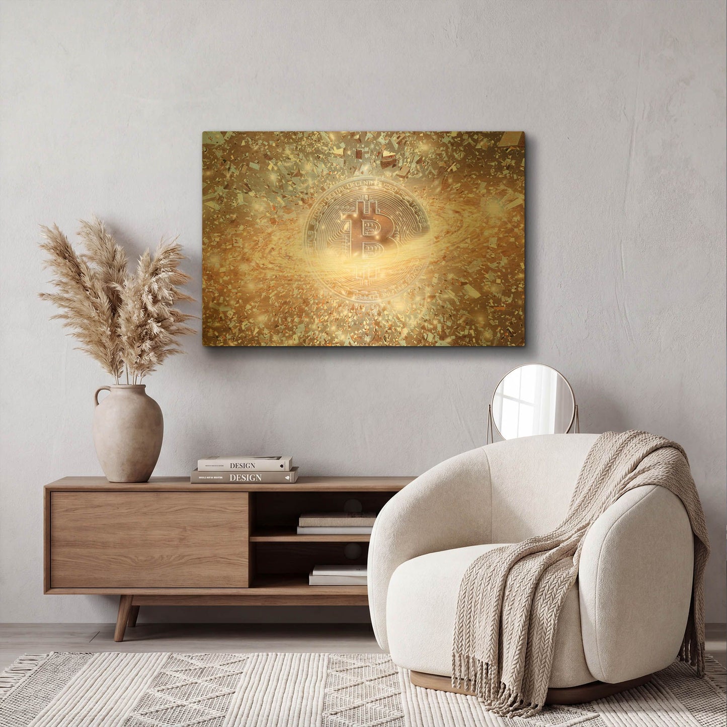 'Bitcoin Ice,' By LUXE Gold Metal Wall Art