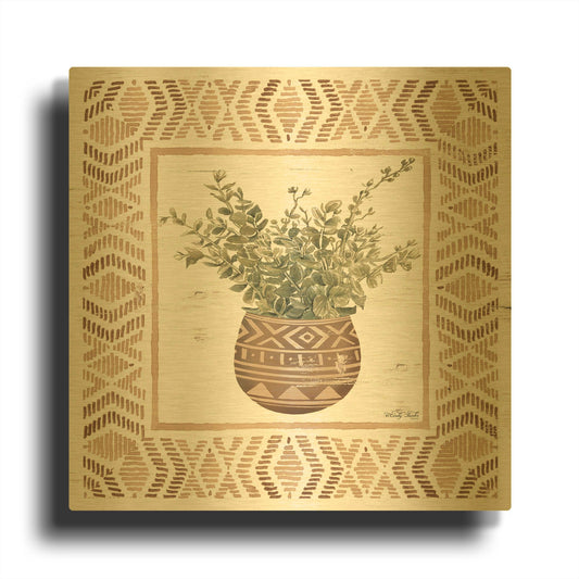 'Terracotta Pot I' By Cindy Jacobs Gold Metal Wall Art