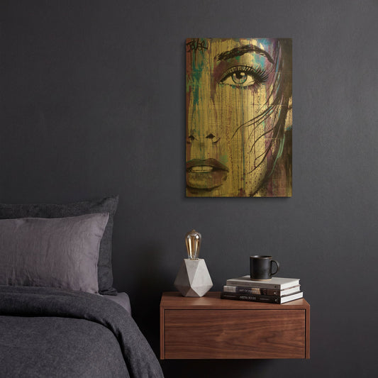 'Indigo Feeling' By Loui Jover Gold Metal Wall Art