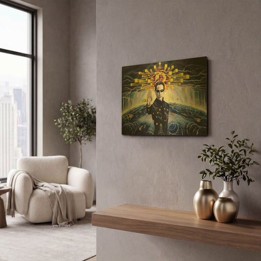 'Neo The One' By Jan Kasparec Gold Metal Wall Art