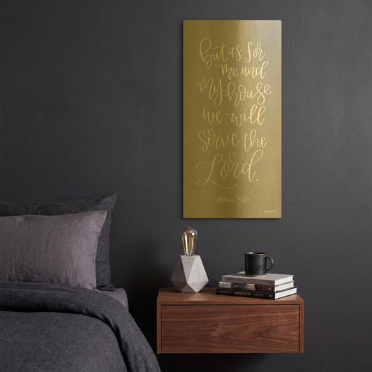 'Serve the Lord' By Imperfect Dust Gold Metal Wall Art