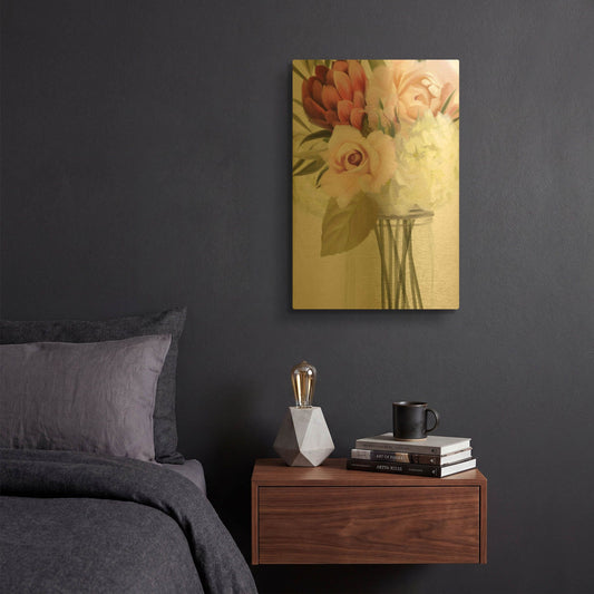 'Spring Mason Jar' By House Fenway Gold Metal Wall Art