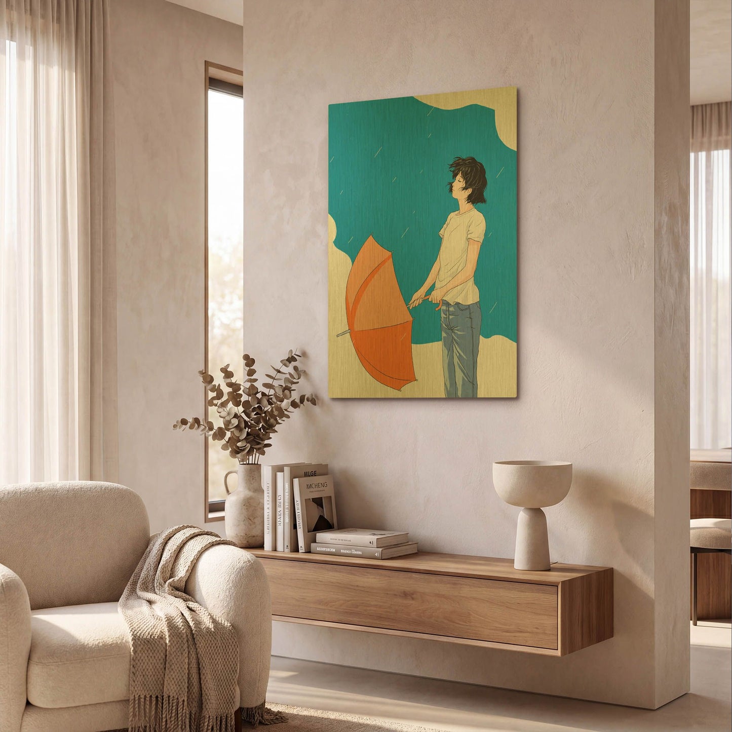 'After the Rain' By Sai Tamiya Gold Metal Wall Art