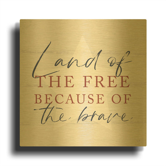 'Land of the Free' By Lux + Me Gold Metal Wall Art