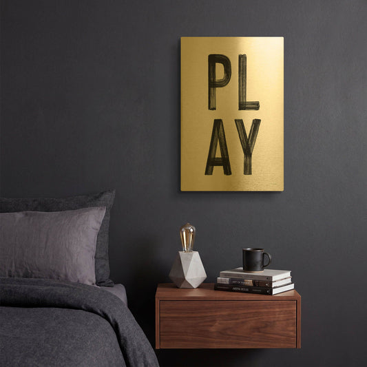 'Play' By Seven Trees Design Gold Metal Wall Art