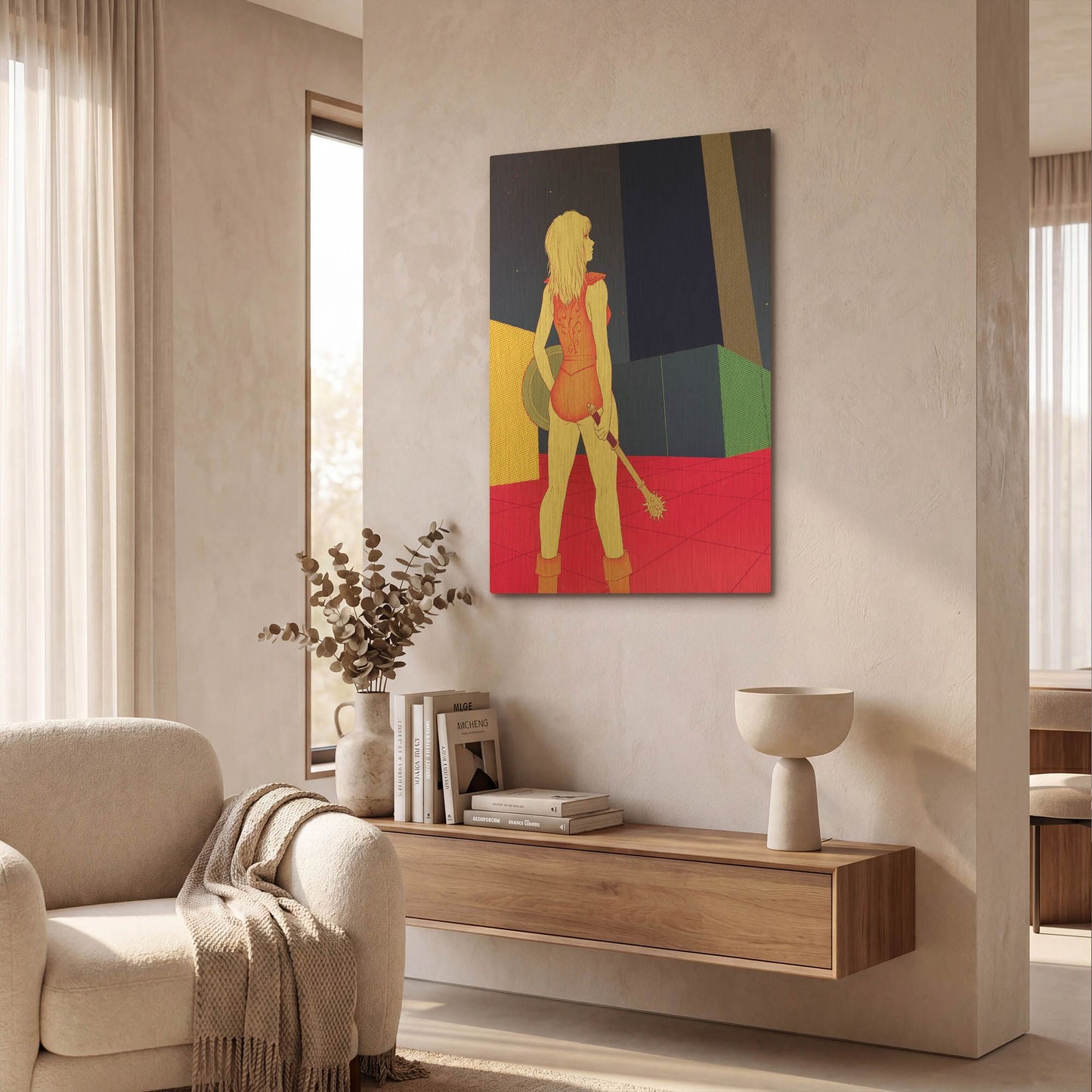 'Digital Labyrinth' By Sai Tamiya Gold Metal Wall Art