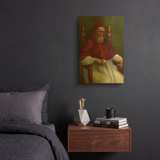 'Portrait of Pope Julius II' By Raphael Gold Metal Wall Art