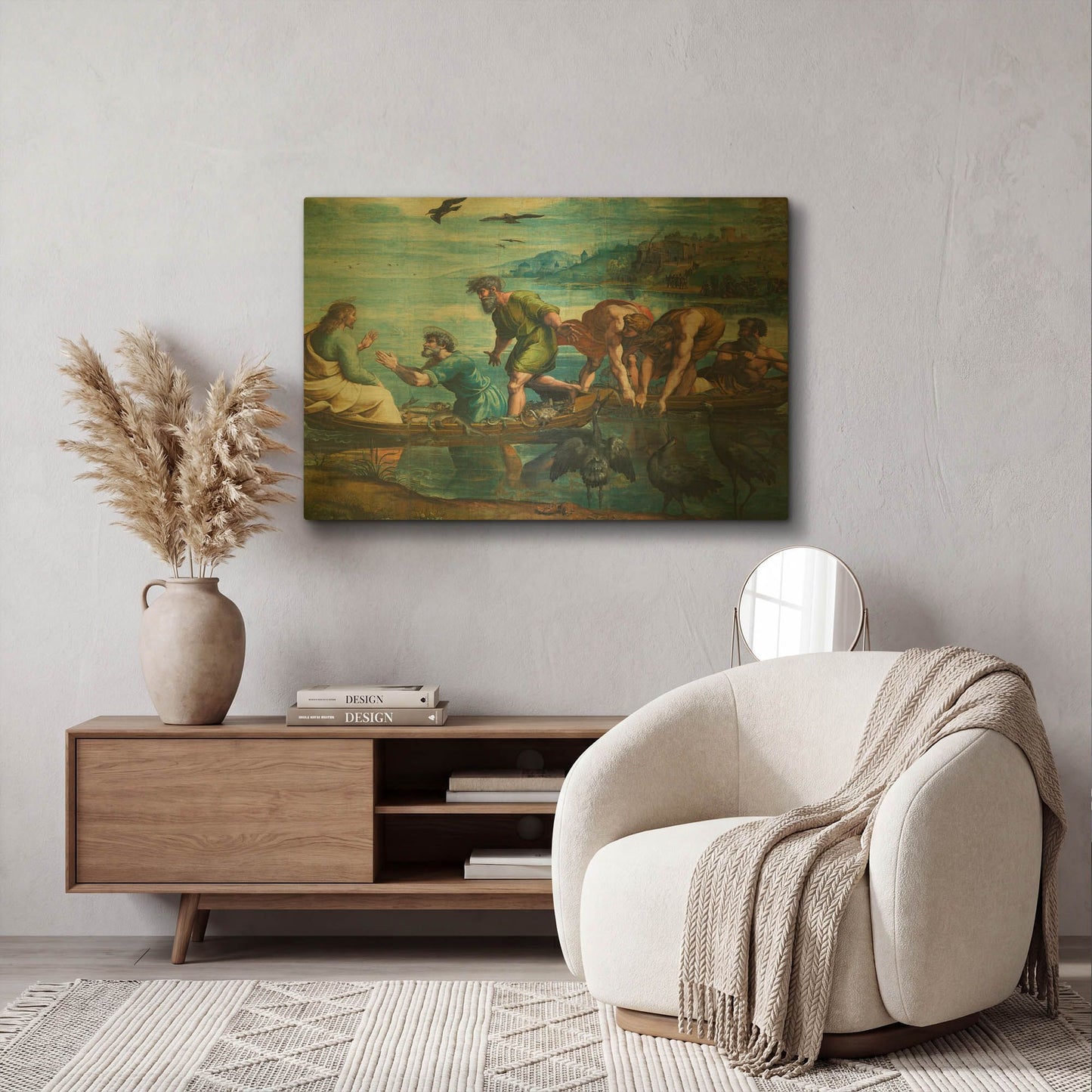 'The Miraculous Draught of Fishes' By Raphael Gold Metal Wall Art