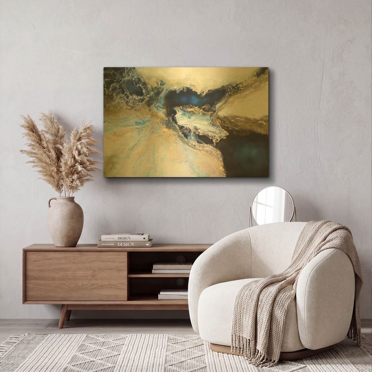 'Los Mares' By Leticia Herrera Gold Metal Wall Art