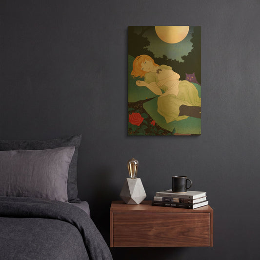 'Moonlight' By Sai Tamiya Gold Metal Wall Art