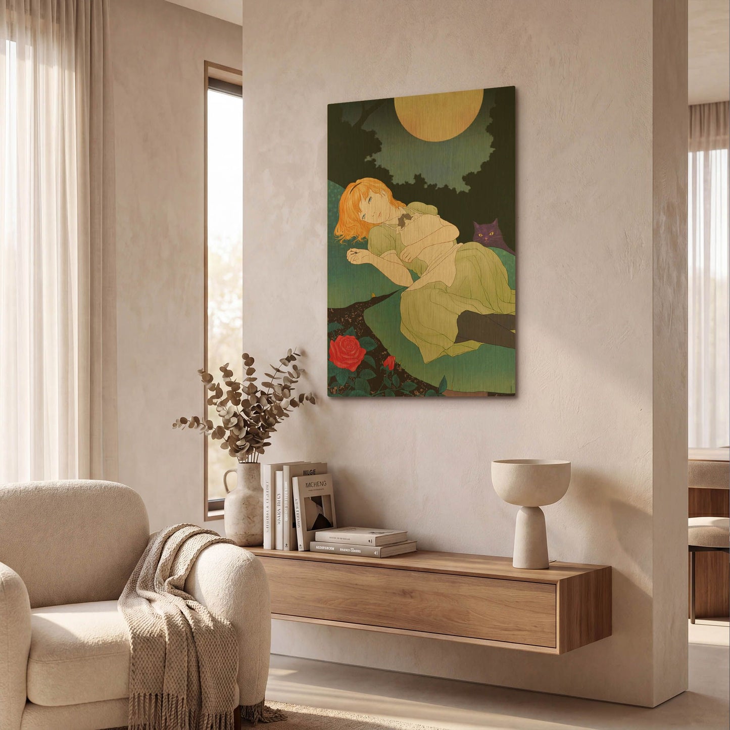 'Moonlight' By Sai Tamiya Gold Metal Wall Art