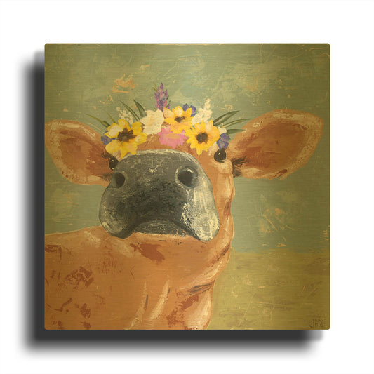 'Farm Fun II' By Jade Reynolds Gold Metal Wall Art