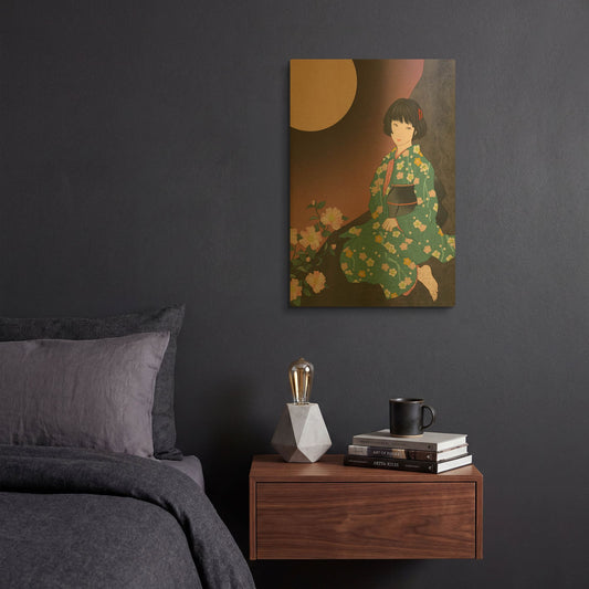 'Sazanka' By Sai Tamiya Gold Metal Wall Art