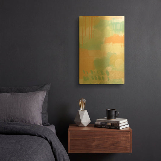 'Abstract I' By Linda Woods Gold Metal Wall Art