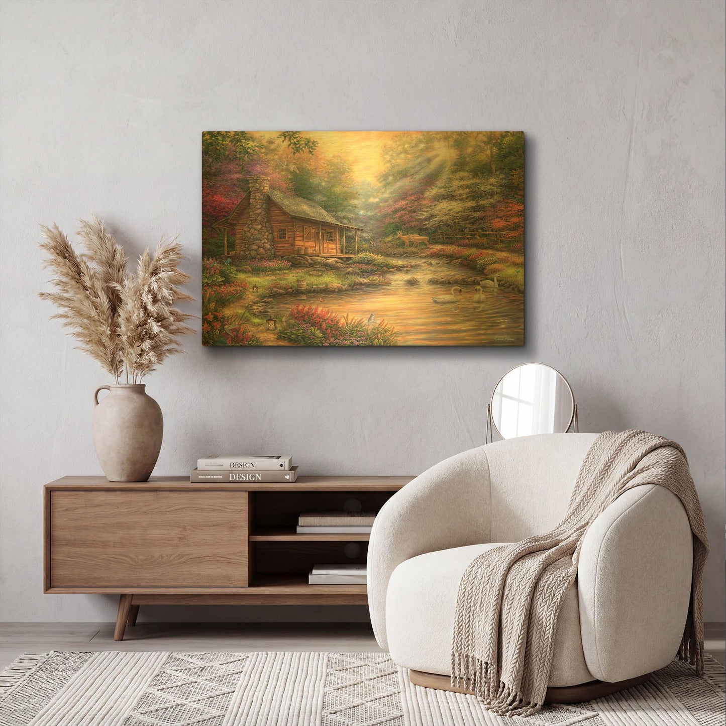 'Brookside Retreat' By Chuck Pinson Gold Metal Wall Art